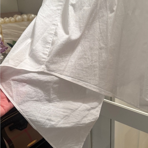 Zara White Asymmetrical Button Down Blouse - Picture 2 of 4